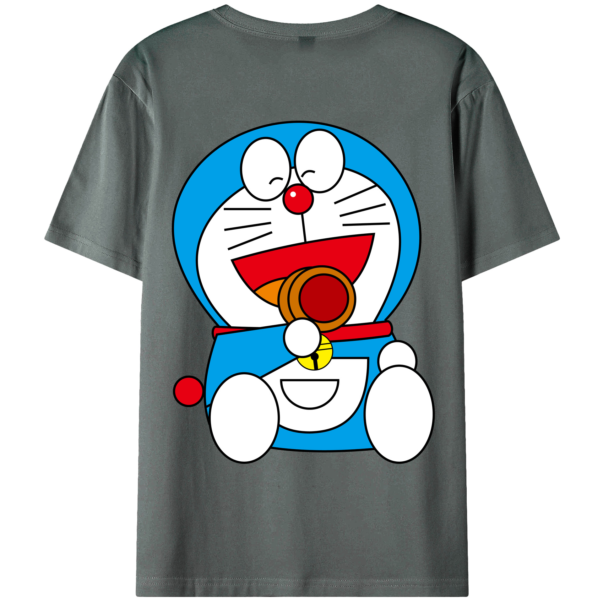 （画像用） ドラえもん Doraemon 綿100％ メンズ半袖Tシャツ（バックプリント） 通気性